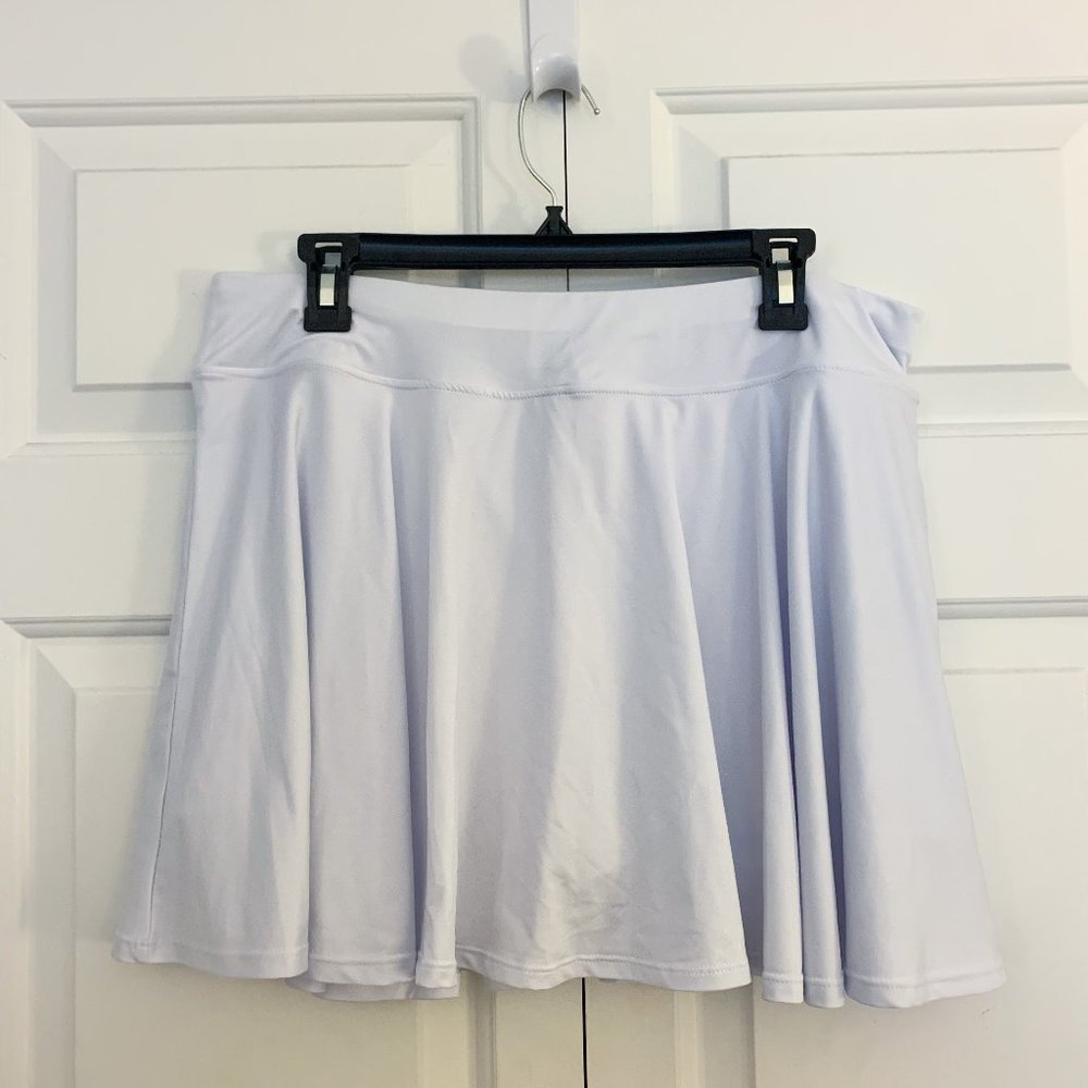 White Dry-Fit Tennis Skirt w/ Under-Shorts